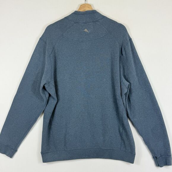 Tommy Bahama Mens Small Blue Grey Reversible Half Zip Casual Tight Knit Sweater‎ - Picture 4 of 11